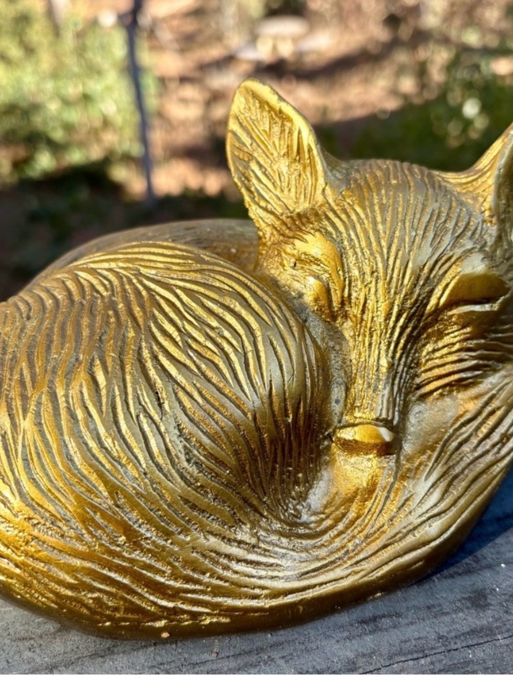 Sleepy Eloise Gold Fox Figurine Decorative Accent - Home Accents